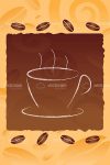 Coffee mug on cofee bean background